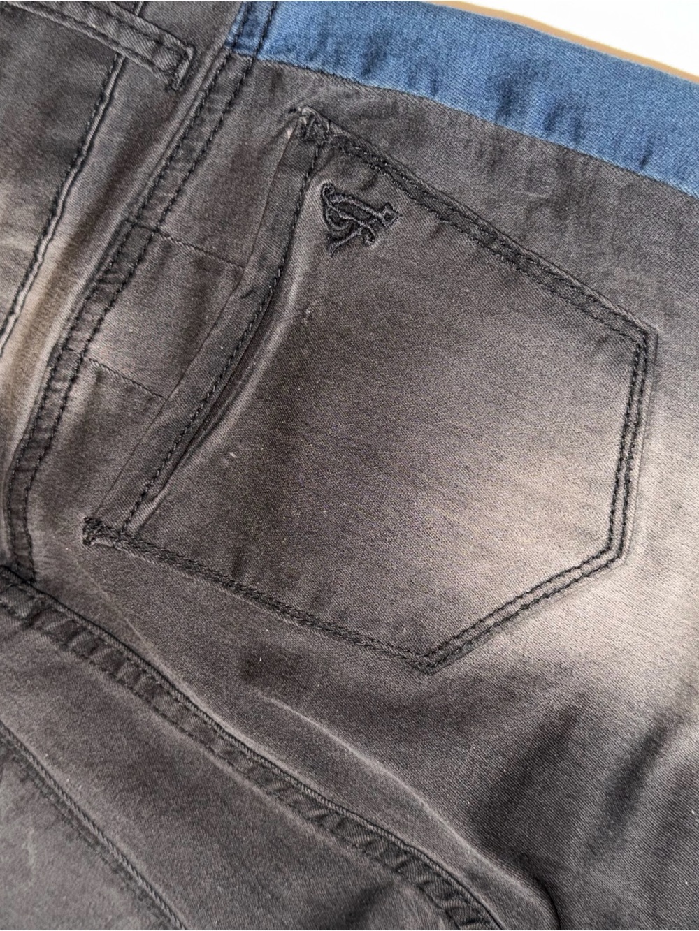 Women’s two tone denim jean pants party travel summer winter casual sport fray - Picture 4 of 9